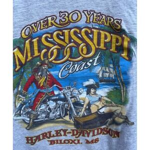 2018 Licensed Harley Davidson Motorcycles Biloxi Mississippi Tee Size XL Pinup